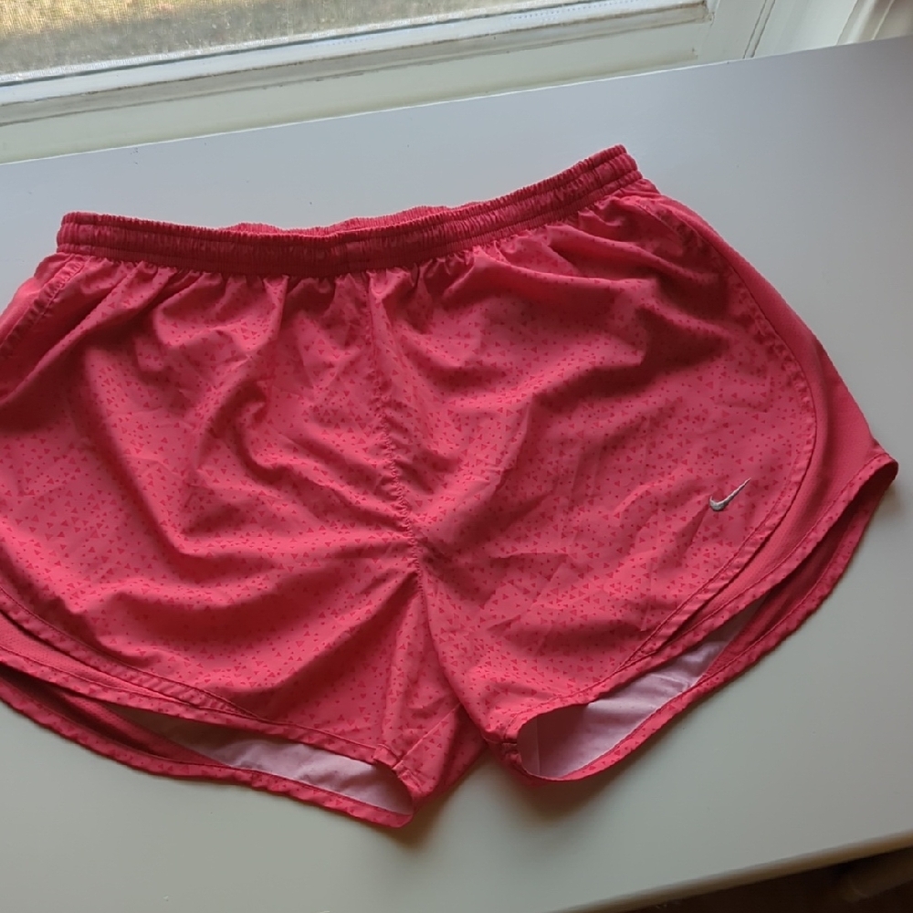 Nike Dri-Fit Salmon Patterned Athletic Shorts Women's Size L